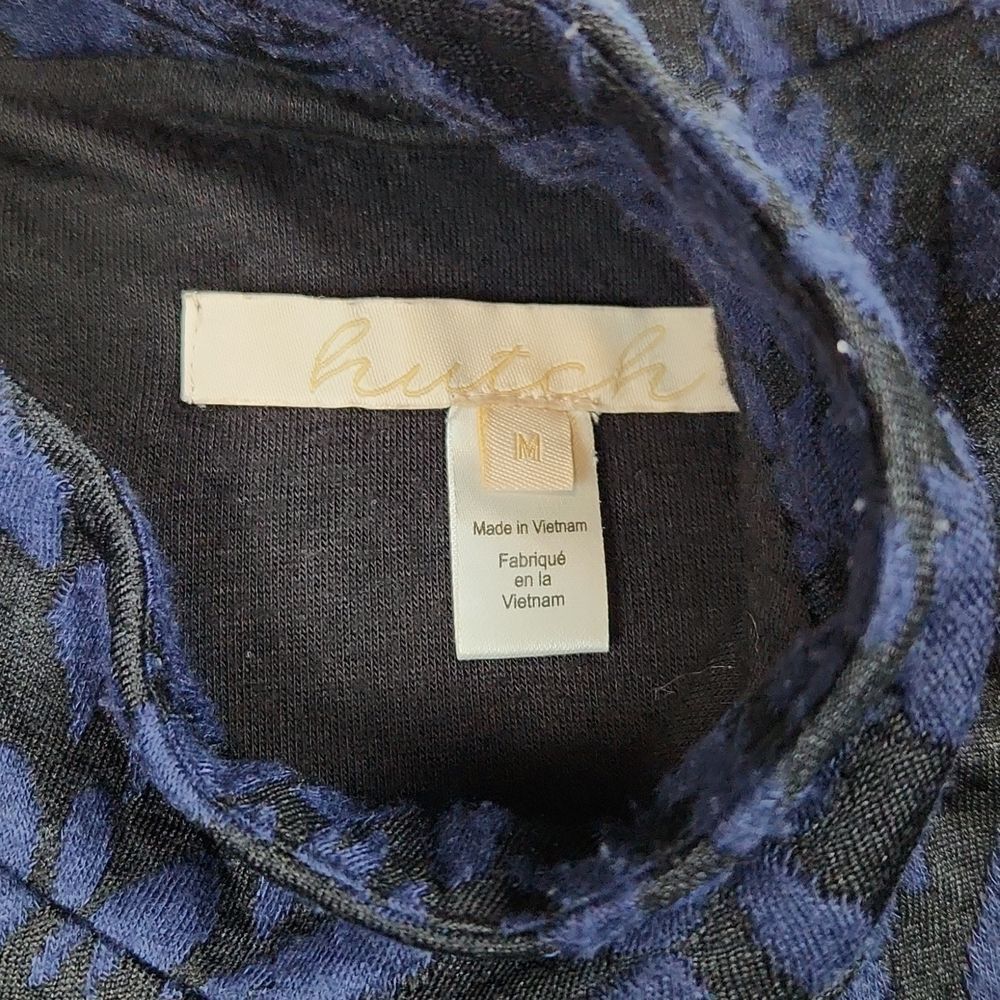 Anthropologie Hutch Michaela dress long sleeve mock neck black navy blue M - Picture 7 of 11